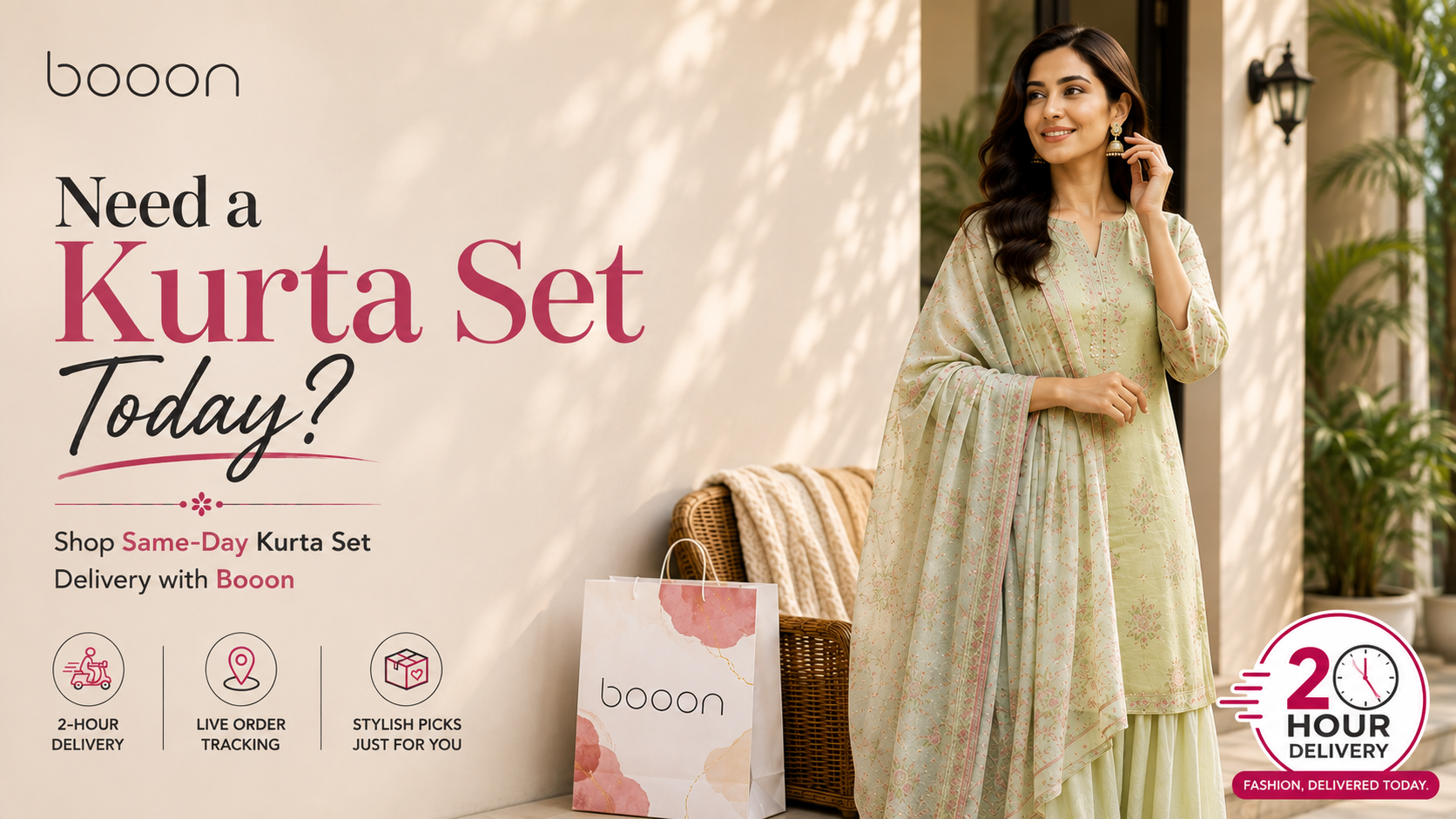 Need a Kurta Set Today? Shop Same-Day Kurta Set Delivery with Booon